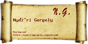 Nyári Gergely névjegykártya